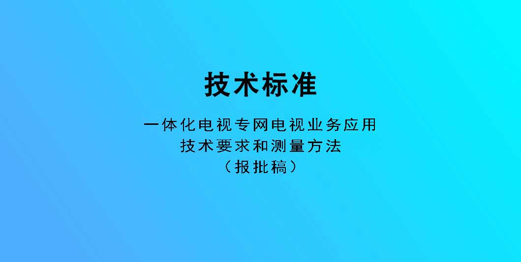 一体化电视专网电视业务应用技术要求和测量方法